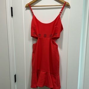 Likely Coral Dress with Cutouts